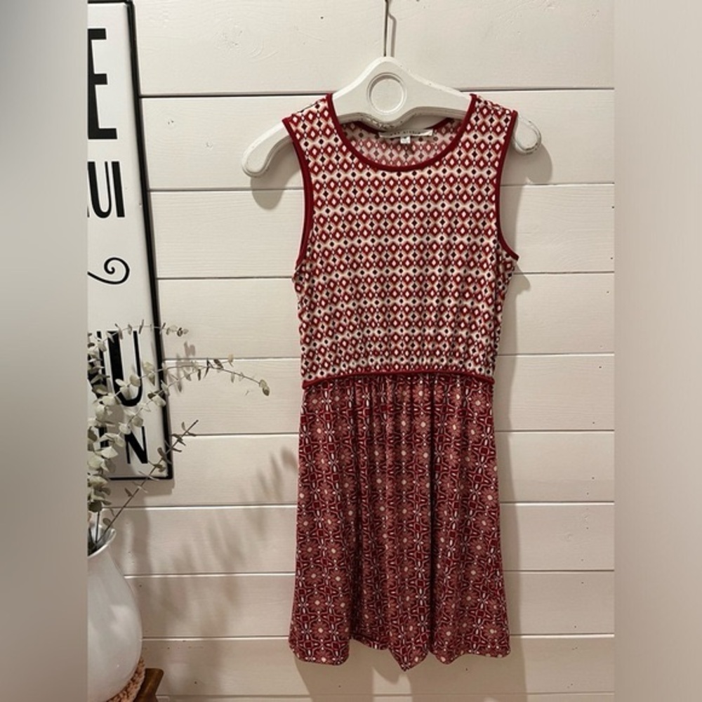 MAX STUDIO  White and red summer dress size M